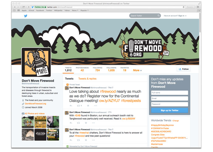 Don't Move Firewood Twitter